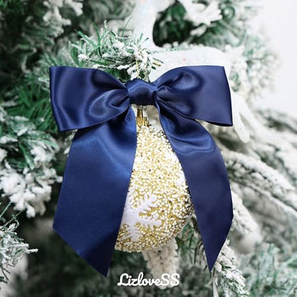 Navy Blue Satin Ribbon Twist Tie Bows 5 Inch 36 Pack - color: Navy Blue
