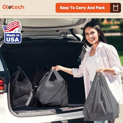Glotoch 1000 Count - Plastic Grocery T-shirt Bags with Handles Grey (Plain) - color: Pure Grey
