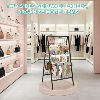 Eastern Tree Metal Grid Wall Panels, 2 Sides Wire Grid Panel, Black Gridwall Display Stand, Heavy Duty Gridwall Panels for Retail Display and Craft Show- 2 Packs - size: 2packs 2 Sides