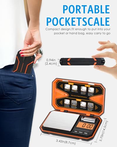 AMIR Digital Pocket Scale, 500g x 0.01g Gram Scale, LCD Display