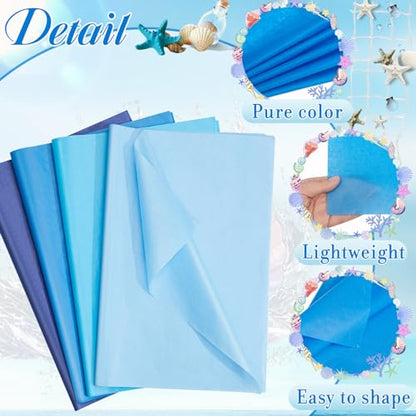 500 Sheets Blue Series Tissue Paper Bulk 15 x 20 Inch for Homecoming Gifts - color: Blue Series, size: 15 x 20 Inch
