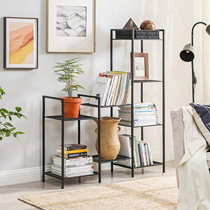 SONGMICS 3-Tier Storage Rack, Bathroom Shelf, Extendable Plant Stand - color: Black, size: 3 Tiers
