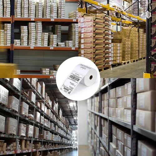 Label KINGDOM 4 x 6 Inch Direct Thermal Shipping Label Roll, 500 Sheets - color: Black on White-500pcs