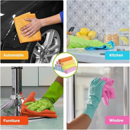 AIDEA Microfiber Cleaning Cloth, 100PK, Cleaning Rags, 11.5"×11.5" - color: Multi-colored