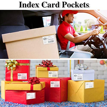 36 Pack Adhesive Index Card Pockets, Clear Top-Load Holders, 2.4 x 3.9 in - size: 2.4 x 3.9 Inches