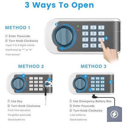 [19.7" Tall] Safe Box, 3.5 Cuft Home Safes with Fireproof Waterproof Bag - size: 3.5 Cuft