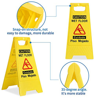 CERLMLAND Wet Floor Sign, Foldable Double-Sided Warning Signs,2-Pack Yellow - size: 2-Pack