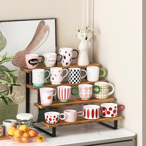 ELITEROO Wooden Display Riser Stand, Tiered Perfume Cologne Organizer Stand