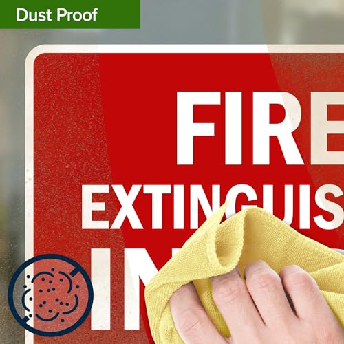 Fire Extinguisher Inside Sign, 10x7 Inches, 4 Mil Vinyl Decal Stickers Weather Resistant, Made in USA by My Sign Center - size: 7x10 Vinyl Sticker