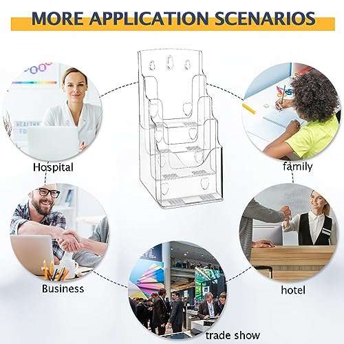 Crtiin 2 Pack 4 Tier Acrylic Brochure Holder 6 X 9 Inch, Clear Display - size: 6 x 9 Inch