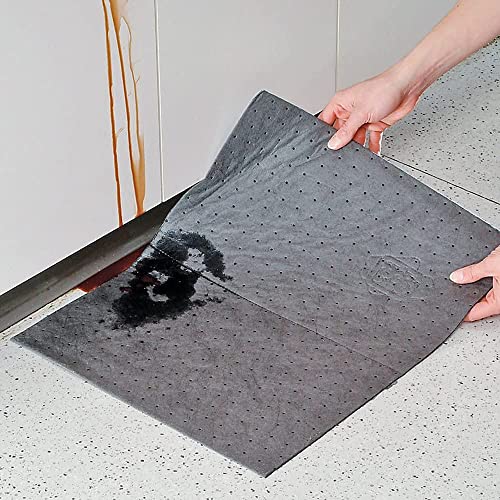 PIG Absorbent Mat Pads with Leak-Proof Backing - 4 Absorbent Spill Pads per Box - 15.5" x 20" - Absorbs up to 29 oz. per Pad - PM50463