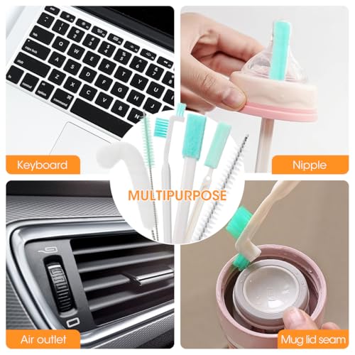 AIEVE Ice Machine Cleaner Brush Sets, 10 Pcs Ice Maker Cleaner Tools Kits with Crevice Cleaning Brush and Scrub Sponge for Countertop Ice Makers