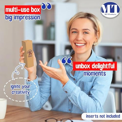 MT Products Tuck Top Kraft Custom Printed Gift Boxes 2" x 2" x 7" - Personalized Gift Box - Pack of 5-100