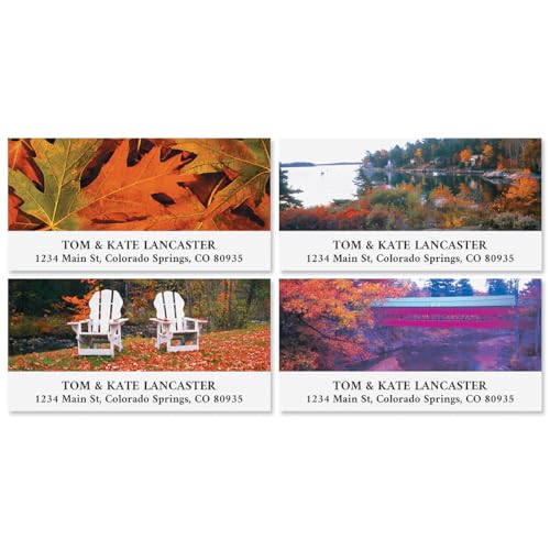 Autumn Colors Self-Adhesive, Flat-Sheet Deluxe Address Labels (24 Designs) Thanksgiving Fall - style: Autumn
