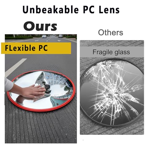 18-Inch Safety Convex Mirror Indoor and Outdoor, Wide Angle View Traffic Security Mirror for Business, Garage, Warehouse, Blind Spot, Office - size: 18 inch