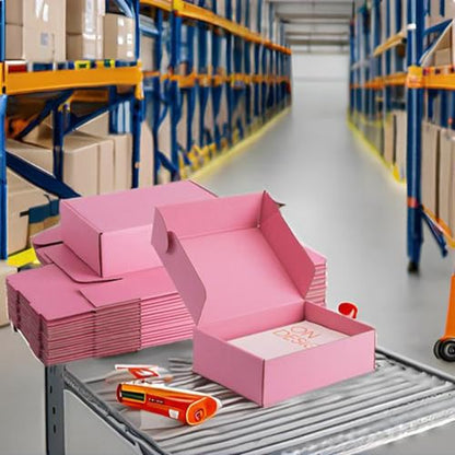 10x7x3 inch Pink Shipping Boxes for Small Business- Set of 25 - color: Pink, size: 10x7x3