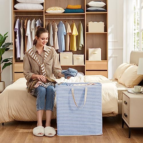 Lifewit 100L Large Laundry Baskets, Laundry Hampers Bags, 2 Pack, Blue - color: Blue, size: 100L