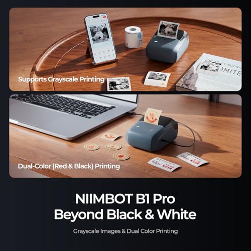 NIIMBOT B1Pro Label Maker, 300DPI HD Sticker Printer for Photo, Blue - color: Blue