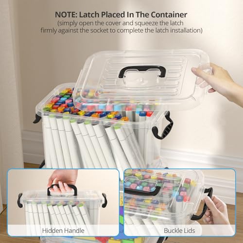 6 Pack 6 Qt Storage Bins with Lids,Small Storage Box with Latches