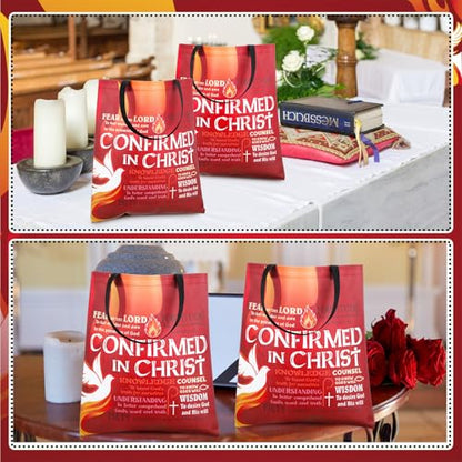 Hosuly 15 Pcs Holy Spirit Confirmation Tote Bags Catholic Gift Bags - style: Holy Spirit