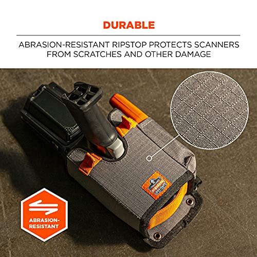 Ergodyne Squids 5543 Barcode Scanner Holder Equipment Mount for Gun Grip Mobile Computers, Handheld Bar Code Scanners, Fastener Straps to Attach to Forklift Gray Small - size: S