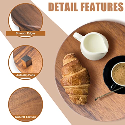 Walnut Wood Pedestal Stand, Decorative Wood Riser For Display, Farmhouse Decor Soap Tray, Displays Your Plant Bottles Candles for Your Home (Round,9 x 1.57Inch) - size: Round & 9*9*1.57 ''