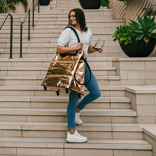 CleverMade Rolling Tote Bag With Wheels, 90L, 75 lb, Rose Gold - color: Rose Gold, size: 90l