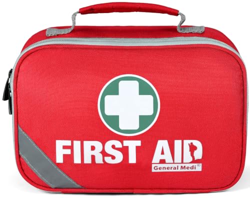 General Medi 2-in-1 First Aid Kit (215 Piece Set) + 43 Piece Mini First Aid Kit -Includes Ice(Cold) Pack, Moleskin Pad and Emergency Blanket for Travel, Home, Office, Car, Workplace