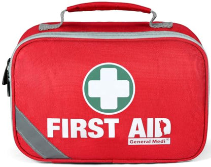 General Medi 2-in-1 First Aid Kit (215 Piece Set) + 43 Piece Mini First Aid Kit -Includes Ice(Cold) Pack, Moleskin Pad and Emergency Blanket for Travel, Home, Office, Car, Workplace