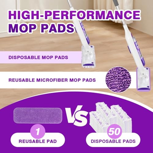 HOMEXCEL Microfiber Mop Pads 8 Pack for Swiffer PowerMop 13"-15" Washable - size: 8 Pack