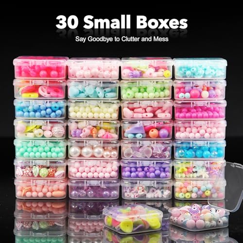 DILIBRA Bead Organizer Box, 93Pcs Small Bead Storage Containers Plastic Cases with Hinged Lid, Rectangle Clear Diamond Painting Storage Containers for Jewelry, DIY Crafts, Bracelet, Seeds, Nail - size: 3 Pack 90 Pcs