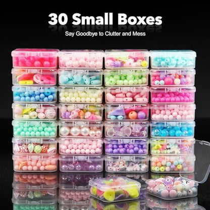DILIBRA Bead Organizer Box, 93Pcs Small Bead Storage Containers Plastic Cases with Hinged Lid, Rectangle Clear Diamond Painting Storage Containers for Jewelry, DIY Crafts, Bracelet, Seeds, Nail - size: 3 Pack 90 Pcs