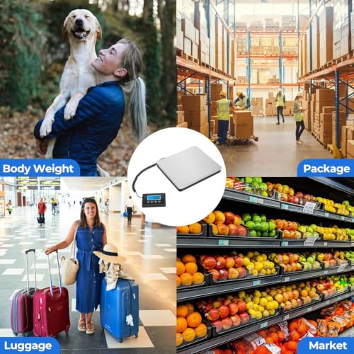 Shipping Scale, 400lb/50g Digital Postal Scale, Weight Scale for Packages/Luggage/Postage/Mail/Small Business/Warehouse, Battery & Adapter Included