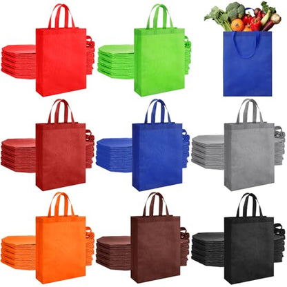 Amylove 80 Pcs Non Woven Tote Bags Bulk Large Reusable Gift Bag Reusable Grocery Bags, 15 x 11. 8 x 4 Inches - color: Multicolor