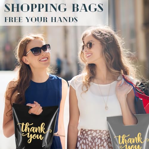 Eersida 200 Pcs Thank You Bags for Small Business, Gray, White, Black - color: Gray, White, Black