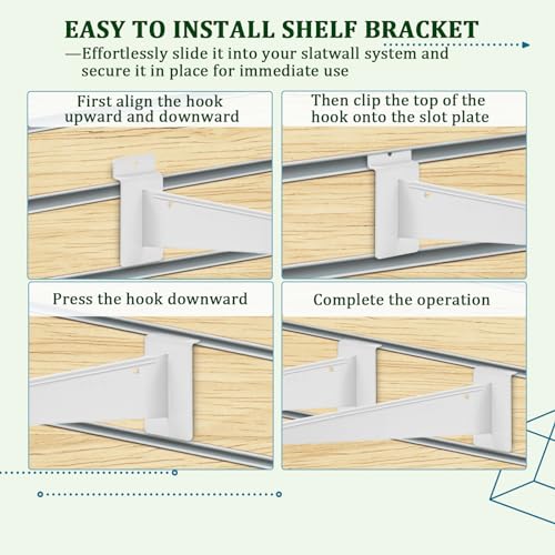 6'' Slat Wall Shelf Bracket,10 Pack Heavy Duty Slatwall Bracket - size: 6 inch-WT