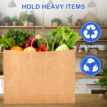 Maitys 30 Pcs 20x16x5 Inch Brown Extra Large Paper Gifts Bags with Handles - color: Brown 1, size: 20x16x5 Inch