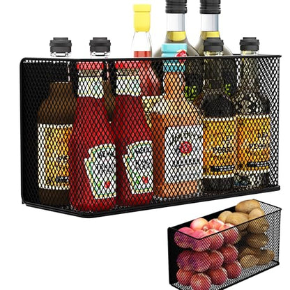 Magnetic Shelf Fridge Basket Bin for Washer Dryer Locker Whiteboard Cabinet - style: (1-Pack) Black/XL