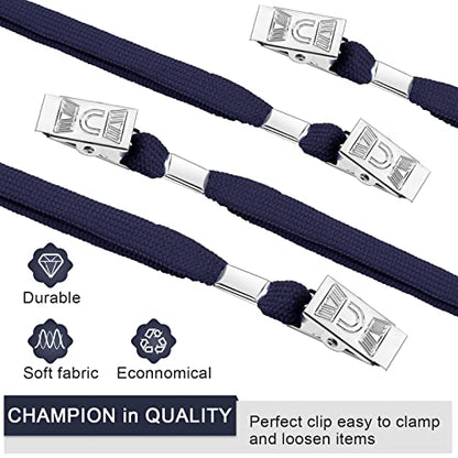 Marspark 200 Pcs Lanyards for ID Badges, Flat Swivel Hook,Navy Blue - color: Navy Blue