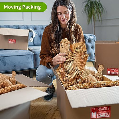JARLINK 4 Pack Stretch Film, 15" x 1000ft Shrink Wrap for Pallet Wrap W/Honeycomb Packing Paper, 15"x 213' Bubble Packing Wrap for Packing/Shipping/Moving
