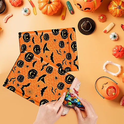 Fuxury Bubble Mailers 6x10 Inch 100 Pack Halloween Padded Envelopes - color: Orange, size: 6x10" 100 PC