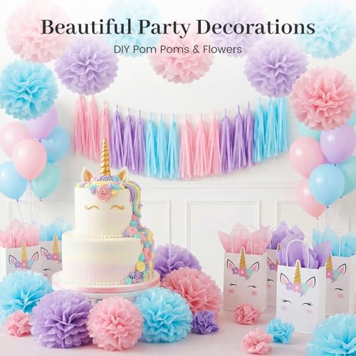 Koogel 330 Sheets Light Purple Tissue Paper, 14 X 10 inches - color: Light Purple