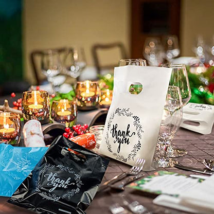 TOSPARTY 100PCS Thank You Merchandise Bags 5 Kinds of Color Party Gift Bags Candy Cookie Bag for Birthday Party Baby Shower Wedding Christmas Retirements - color: Colorful