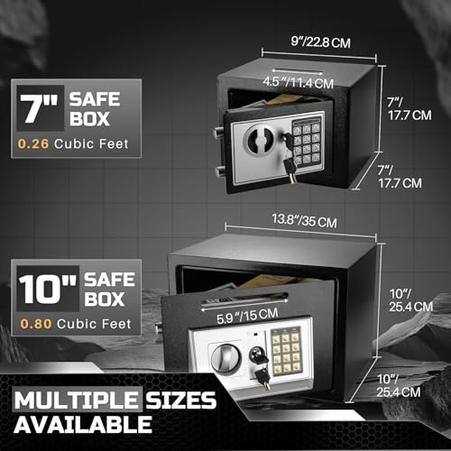 Flexzion Small Drop Safe Box with Digital Keypad, 12 x 8 x 8 in, Black - color: Black, size: Small (0.26 Cubic Feet)