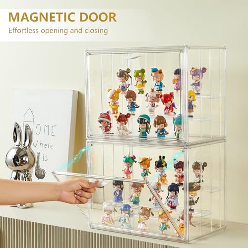 3 Layer Acrylic Display Case Stackable Clear Box for Collectibles,2 Pack - size: XLarge 2 Pack