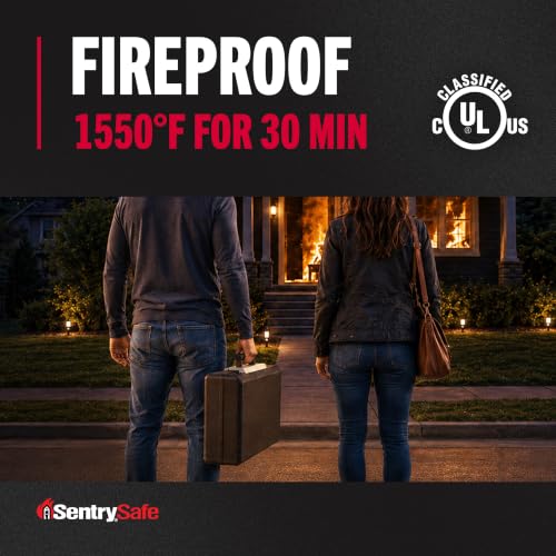 SentrySafe Fireproof Safe Box with Key Lock, Chest Safe with Carrying Handle to Secure Money, Jewelry, Documents, 0.25 Cubic Feet, 6.3 x 15.3 x 12.1 Inches, 1160 - size: 0.25 cu. ft., style: Fire resistant box