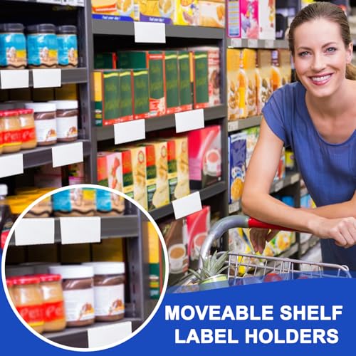 Feifeiya 12 Pcs Acrylic Shelf Talkers 5" x 3", Side Load Label Holders - size: 5" x 3"