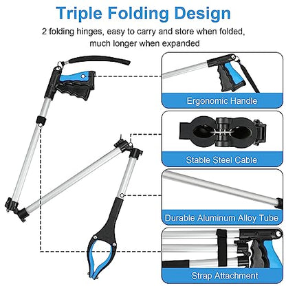 Housolution Reacher Grabber Tool, 43" Extra Long for Elderly, Blue