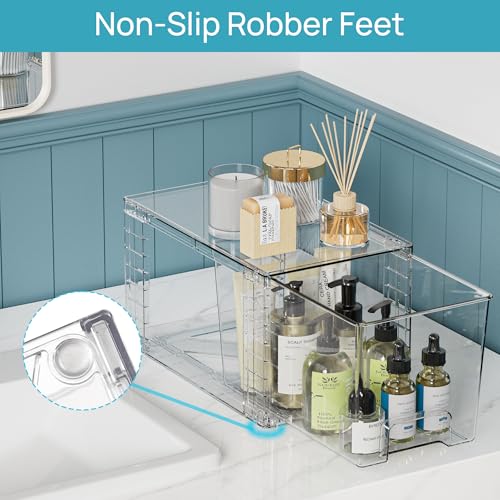 Vtopmart Clear Stackable Storage Drawers, 8 Pack Mixed Organizer Set - style: 4 Medium+4 Small