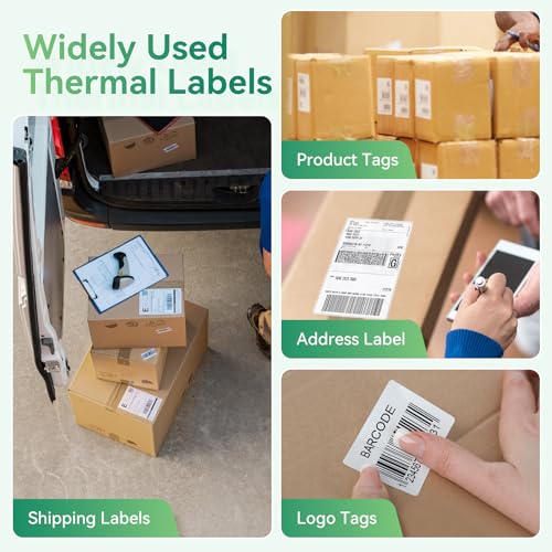 iDPRT Shipping Labels - 4x6 Thermal Direct Address Labels, Fan-Fold, Strong Adhesive, 500 per Stack, Compatible with JADENS,MUNBYN,Nelko,Phomemo,KNAON,iDPRT Thermal Label Printers